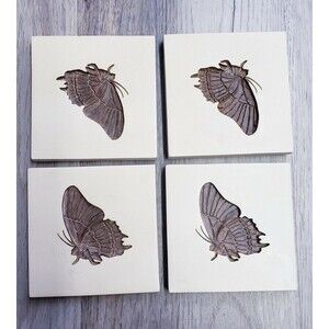 Vintage Butterfly Collection Coaster Set of 4 Boho Retro Nature/ Wall decor